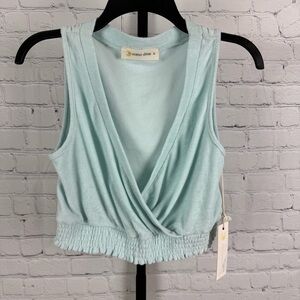 Ocean Drive Aqua Wrap Sleeveless Top Size Large